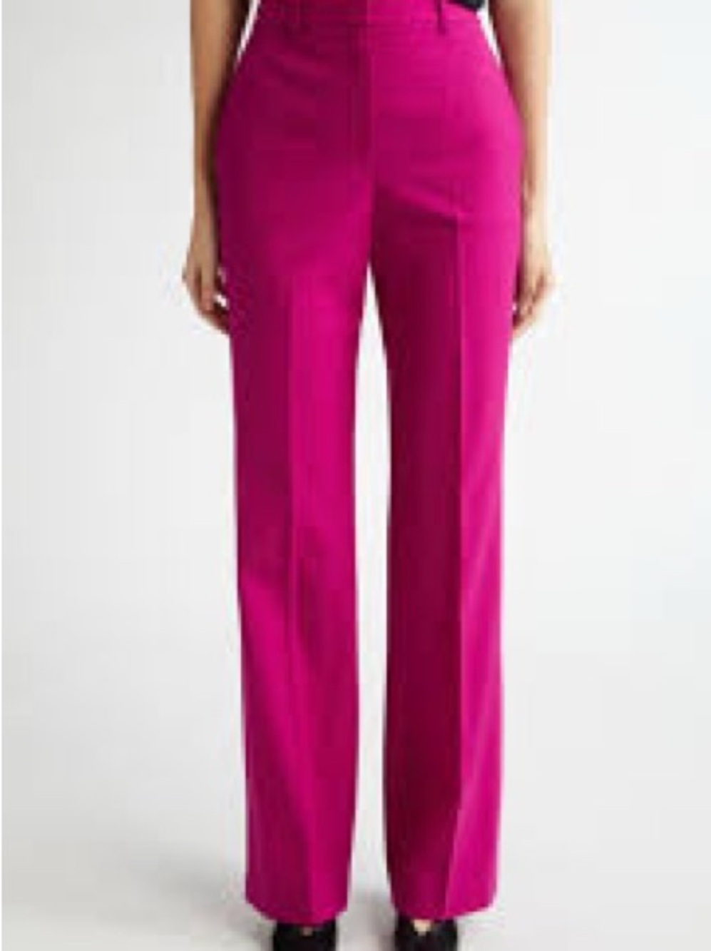 LOFT High-Waist Wide-Leg Pants in Bright Magenta